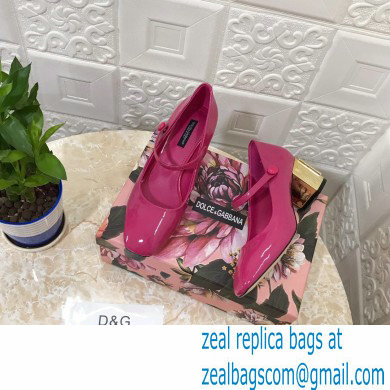 Dolce  &  Gabbana Heel 6.5cm Patent Leather Mary Janes Fuchsia with DG Karol Heel 2021